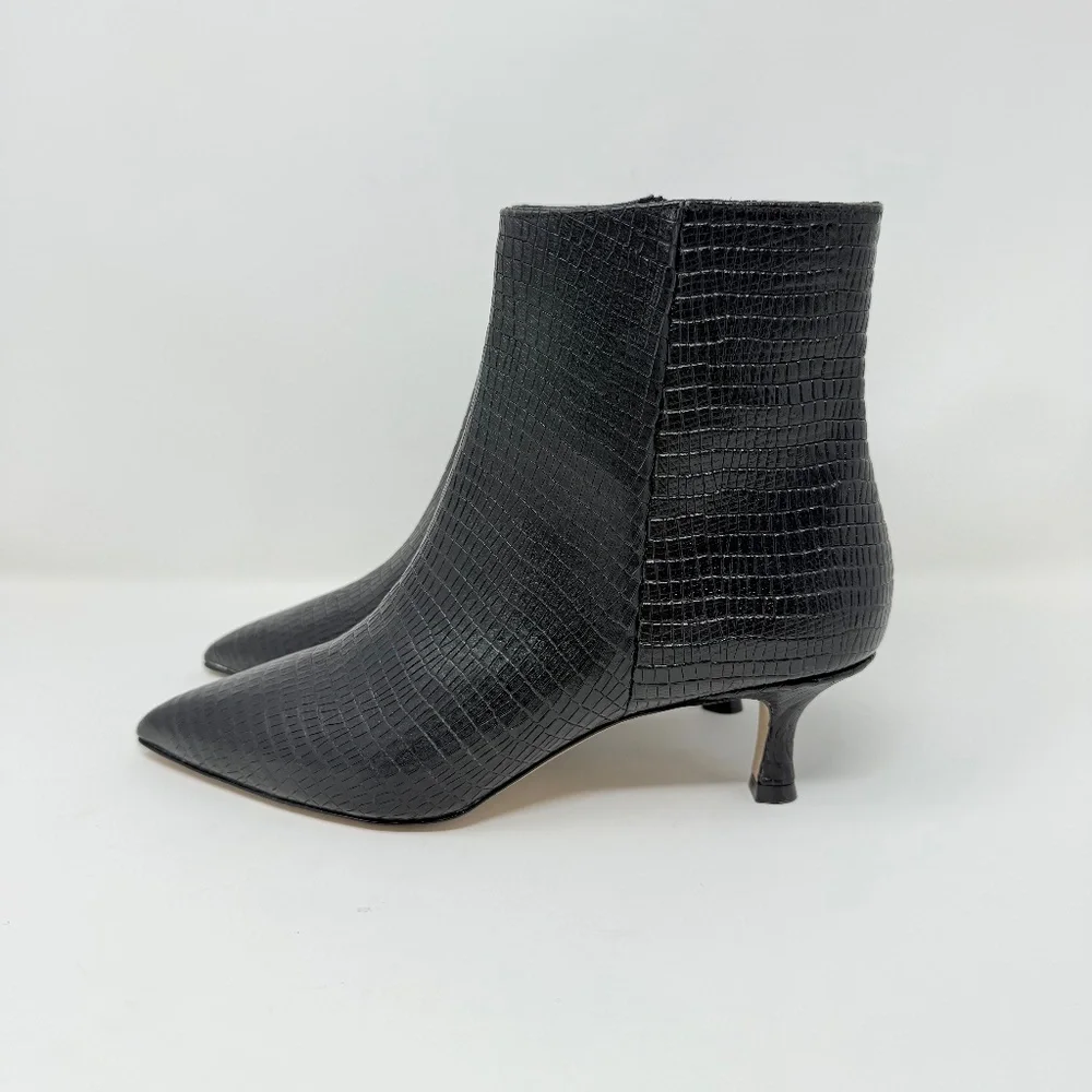 New Bruno Magli Nerina Bootie Black Snake Sz 7.5 - Picture 6 of 13